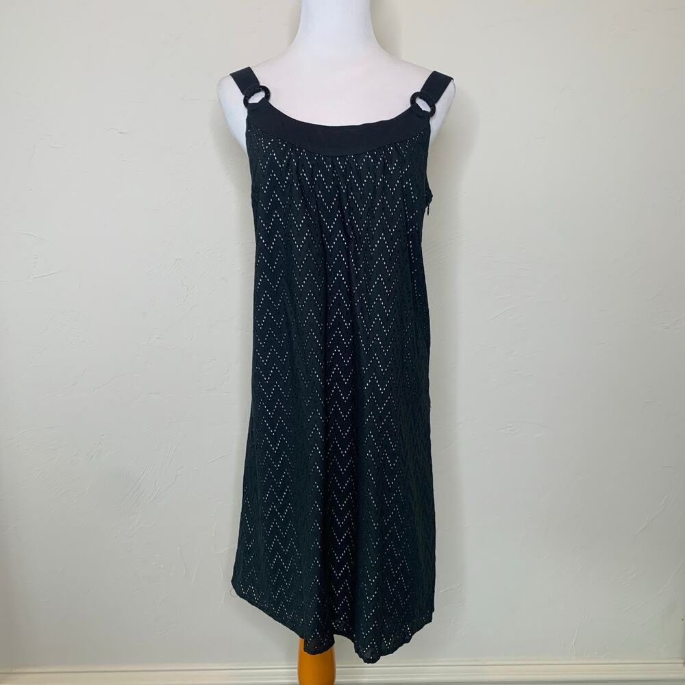 LOFT black Eyelet Tank Dress Sz 6